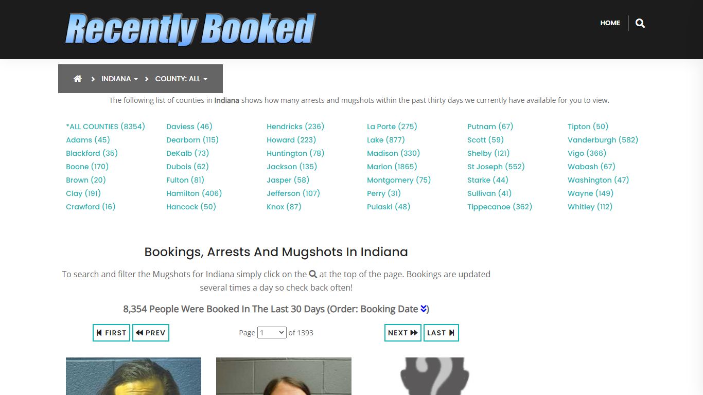 Recent bookings, Arrests, Mugshots in La Porte County, Indiana